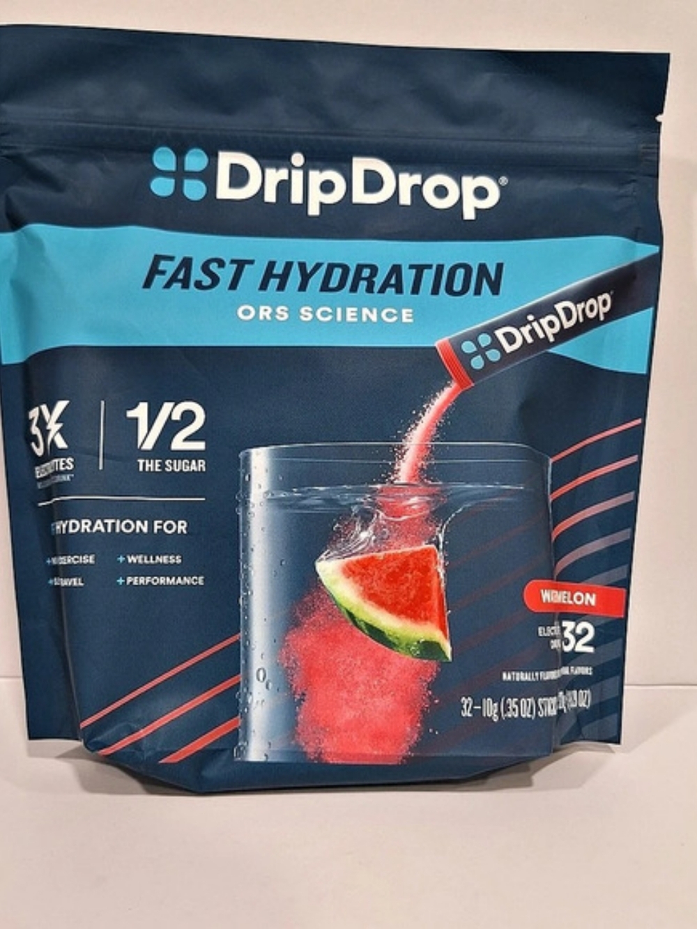 DripDrop Hydration Watermelon Sticks 32 Count Brand New